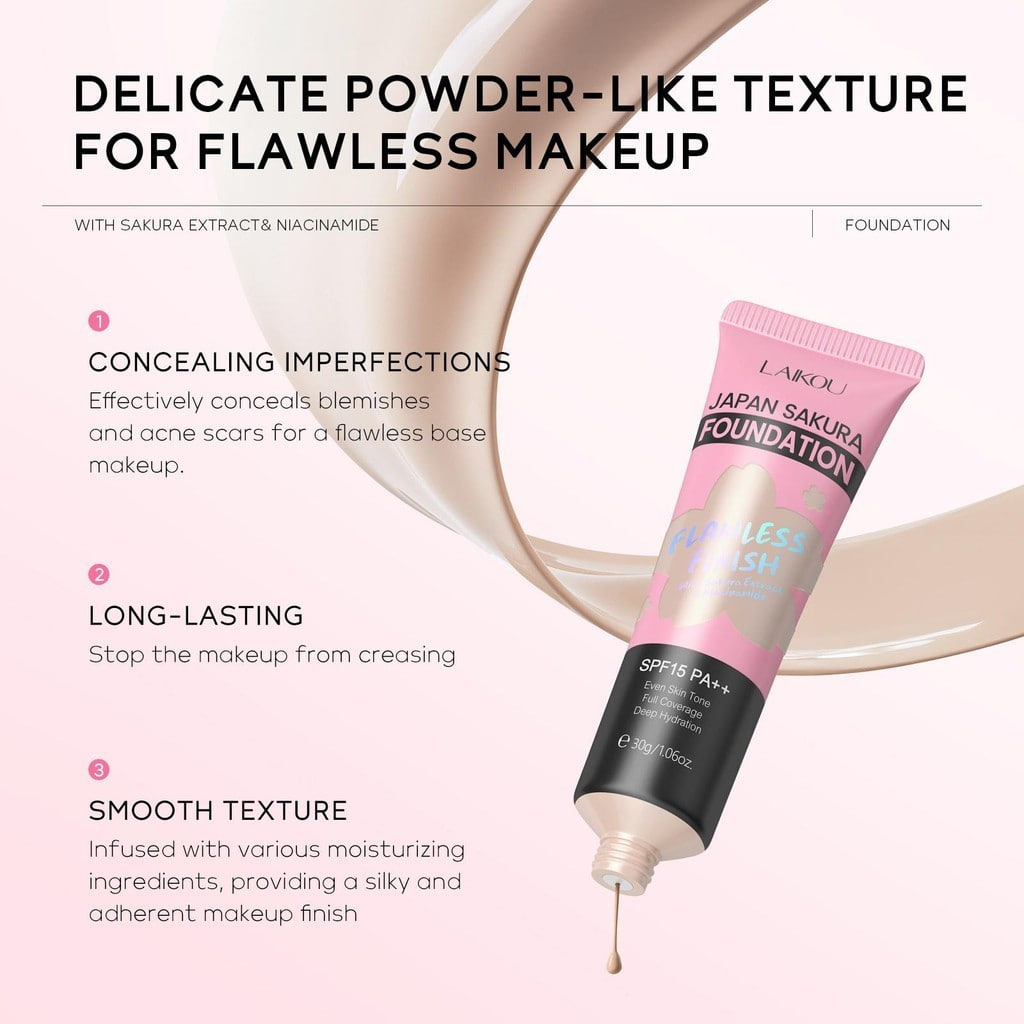 Picture of Laikou Japan Sakura Foundation Flawless Finish SPF 15PA+++ - 110 Ivory