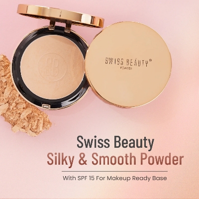 Picture of Swiss Beauty Silky & Smooth Oil Control Pressed Powder Compact with SPF 15 – 03 Skin Color