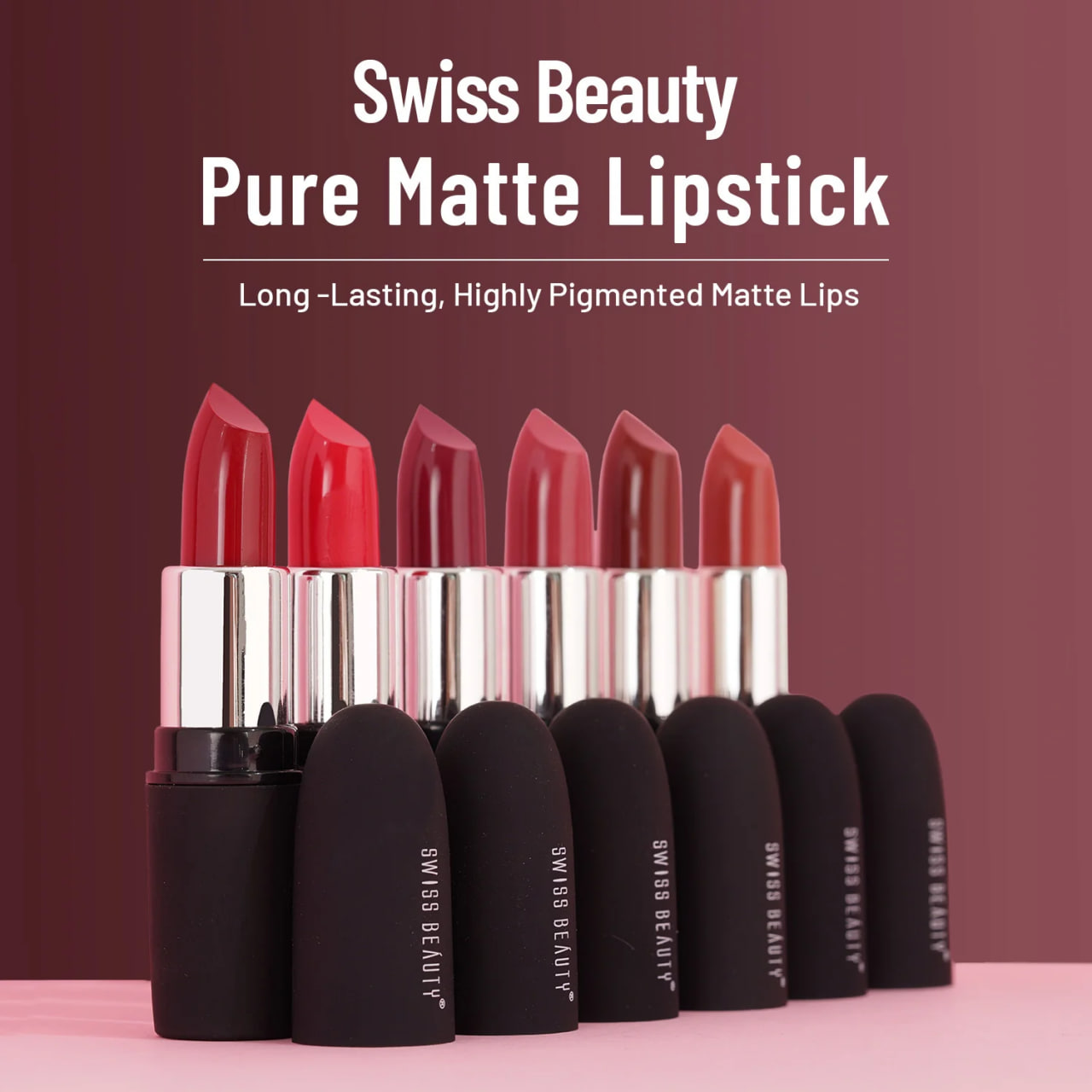 Picture of Swiss Beauty Pure Matte Lipstick Cafe - Cafe Mocha 225