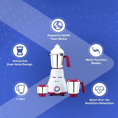 Picture of Bajaj GX-4701 Blender/Mixer/Meat Chopper Machine 4-in-1 800W - Efficient and Powerful Chopper Machine