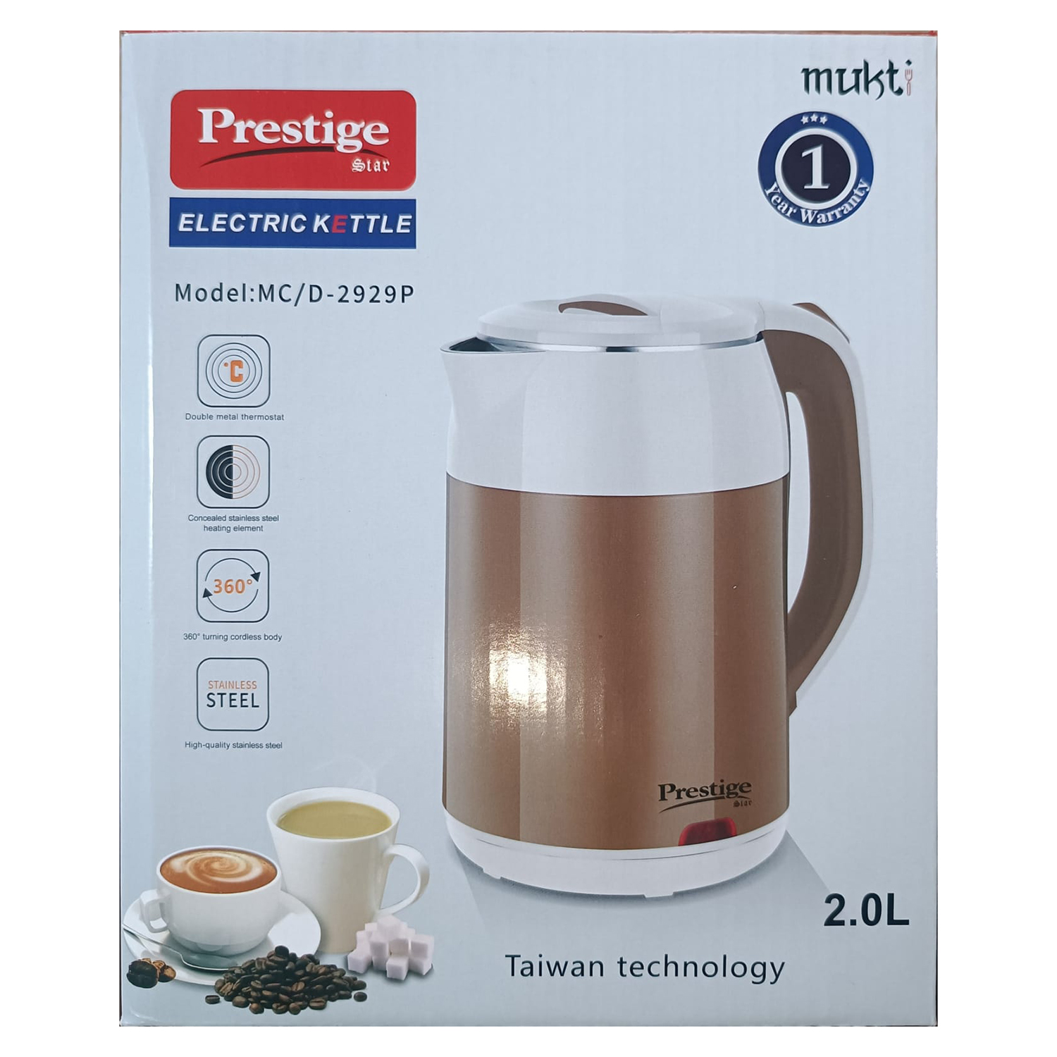 Picture of Prestige Electric Kettle 2L - Convenient and Stylish Electric Kettle for Quick Hot Water