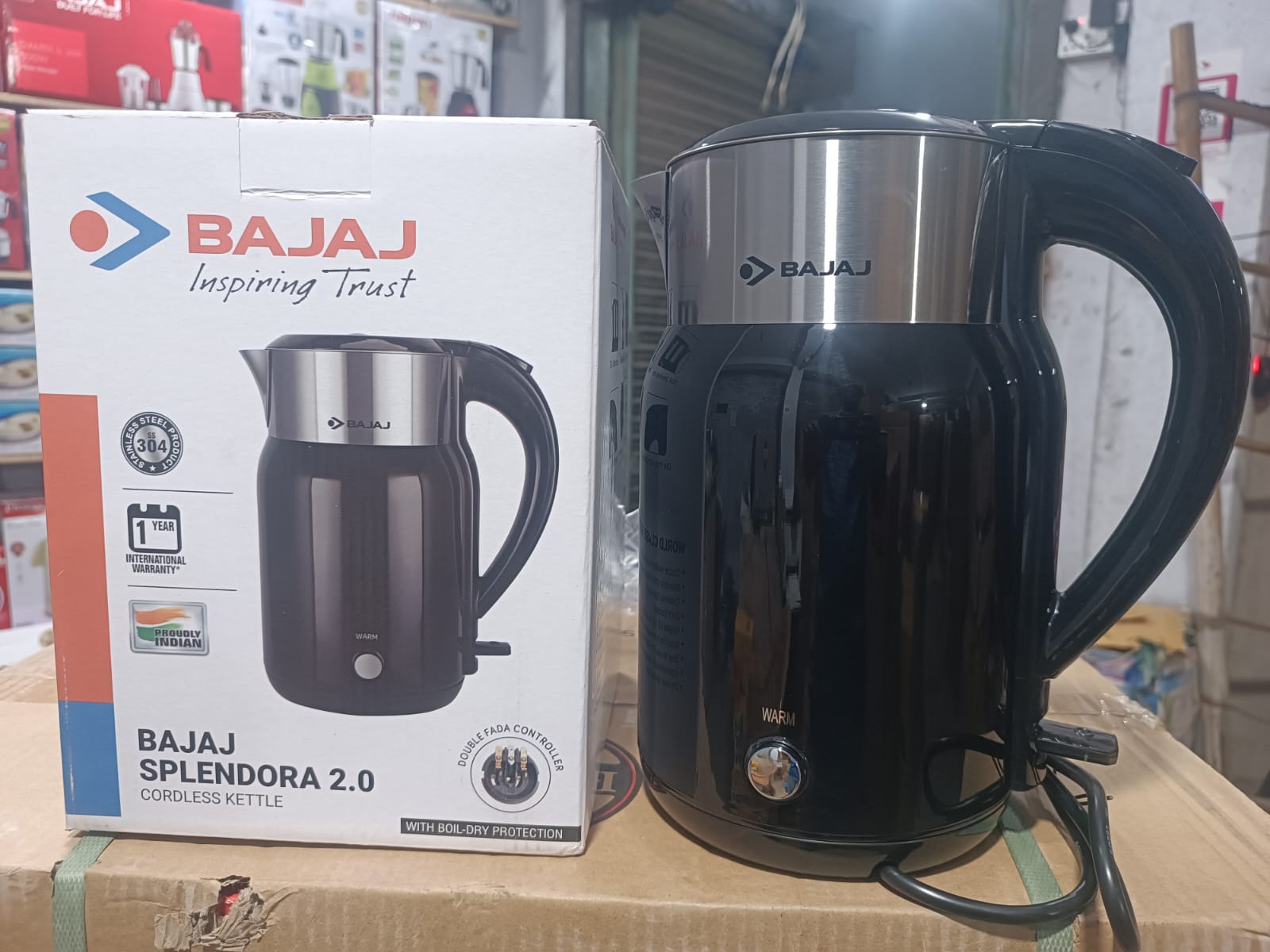 Picture of 304 Grade SS 2 Litre Electric Kettle Bajaj Splendora 2.0 Double wall