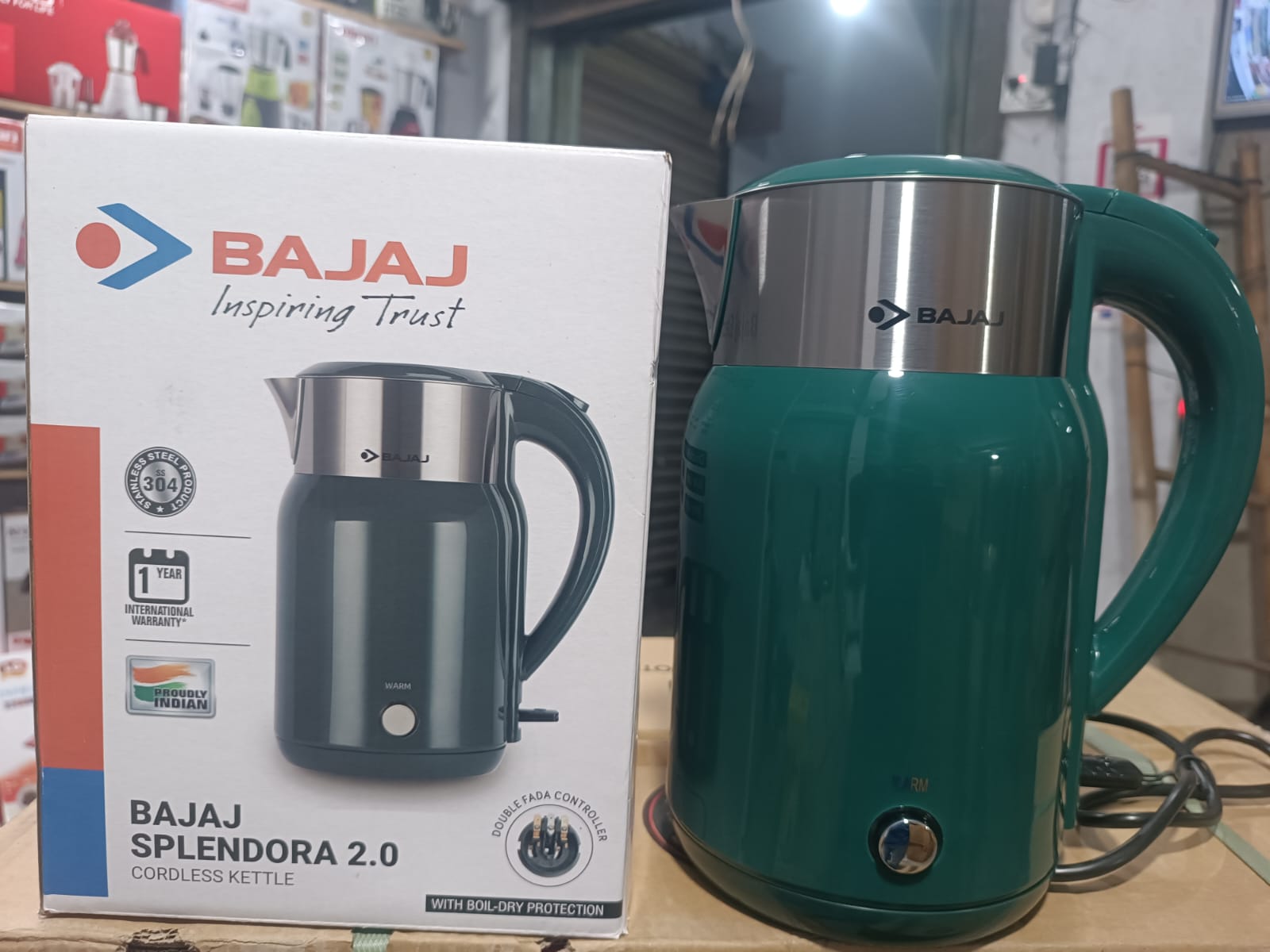 Picture of 304 Grade SS 2 Litre Electric Kettle Bajaj Splendora 2.0 Double wall