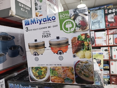 Picture of Miyako With Double Pot, Removable non-stick pan, Automatic cooking and warming system MC-550T (5.5 LTR) Miyako 3 Pot Multi cooker, Electric Curry Cooker