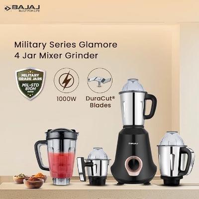 Picture of Bajaj Military Series Glamore 1000 W Mixer Grinder With 4 Jars