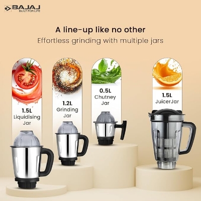 Picture of Bajaj Military Series Glamore 1000 W Mixer Grinder With 4 Jars