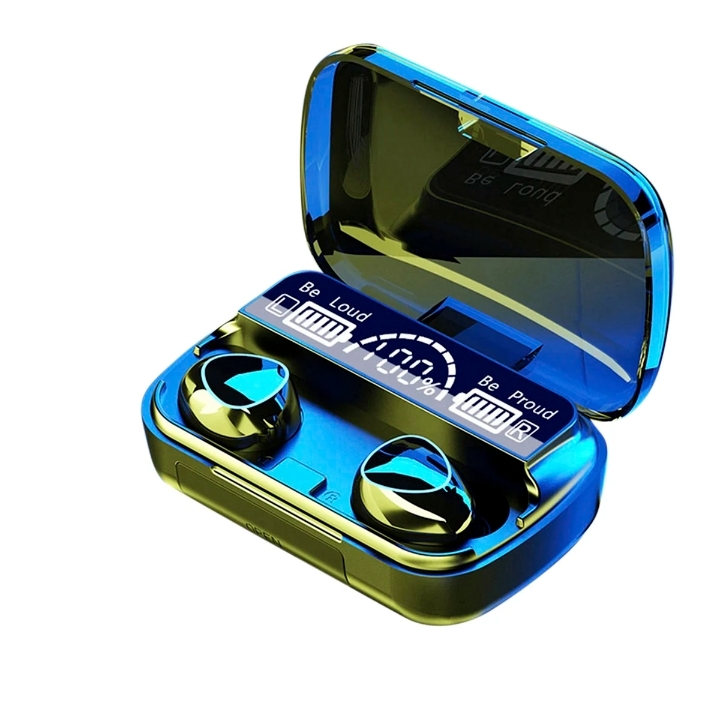 Picture of M10 TWS Earphone 9D Stereo LED Digital Display Touch CVC8.0 Digital Noise Reduction Technology (With 2000mAh Mini Power Bank Charging Box) - computer table