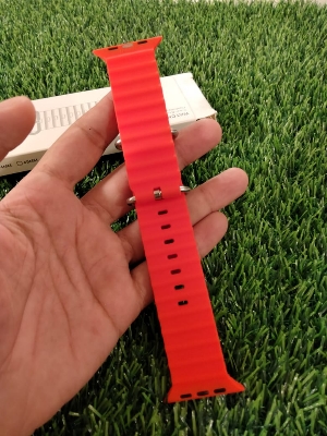 Picture of Ocean Band Compatible with for Apple Watch Band 42mm 44mm 45mm 49mm for Women Men, Adjustable Loop Silicone Waterproof Sport Strap for iWatch Series Ultra/8/7/6/5/4/3 ( only belt )