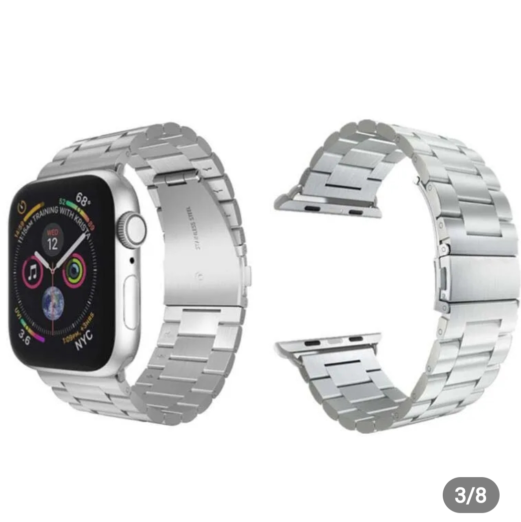 Picture of Premium Quality New Silver Color - 42mm 44mm 45mm 49mm Stainless Steel Band Metal Strap For Smart Watch - Smart Watch StrapBelt - Emphasizing Value