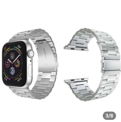 Picture of Premium Quality New Silver Color - 42mm 44mm 45mm 49mm Stainless Steel Band Metal Strap For Smart Watch - Smart Watch StrapBelt - Emphasizing Value