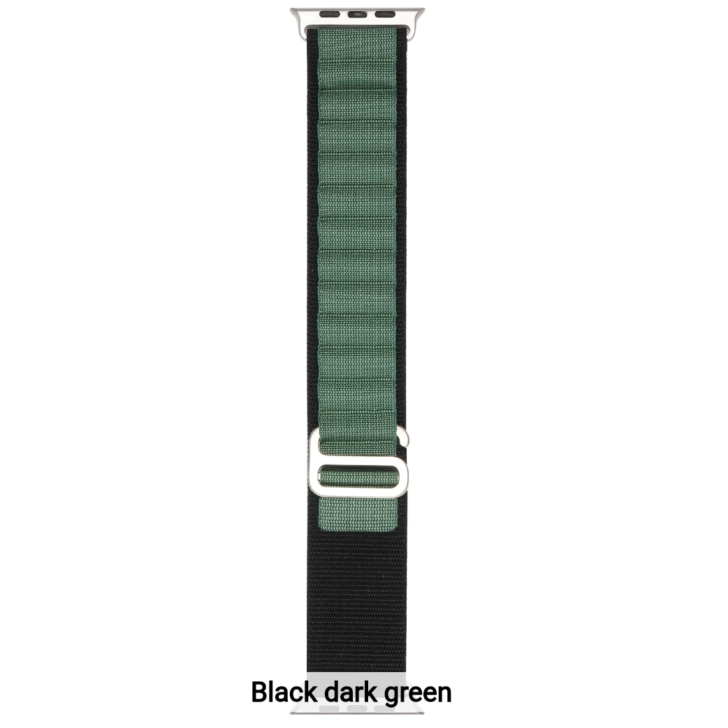 Picture of Black Color Alpine Loop Strap For Apple Watch Band 49mm 45mm 44mm 42mm Nylon Bracelet iWatch Ultra Series 9 8 7 6 5 4 3 - Smart Watch(only Belt)