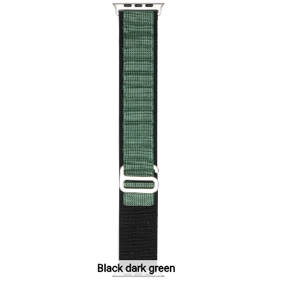 Picture of Black Color Alpine Loop Strap For Apple Watch Band 49mm 45mm 44mm 42mm Nylon Bracelet iWatch Ultra Series 9 8 7 6 5 4 3 - Smart Watch(only Belt)