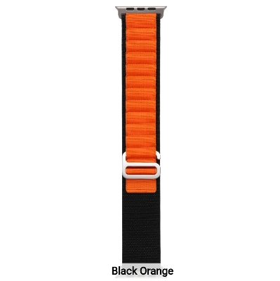 Picture of Black orang Color Alpine Loop Strap For Apple Watch Band 49mm 45mm 44mm 42mm Nylon Bracelet iWatch Ultra Series 9 8 7 6 5 4 3 - Smart Watch(only Belt)