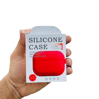 Picture of Red SILICONE (Only Cover) For Apple Airpods Pro and  pro 2nd Gen Premium Earbuds Protective Cover (Headphone not included) joyroom T03s Pro Headphone not included