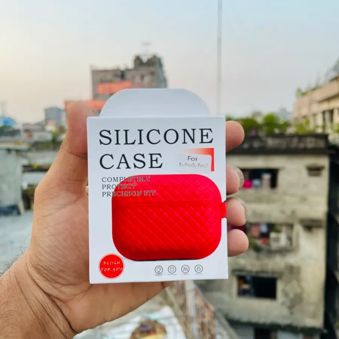 Picture of Red SILICONE (Only Cover) For Apple Airpods Pro and  pro 2nd Gen Premium Earbuds Protective Cover (Headphone not included) joyroom T03s Pro Headphone not included