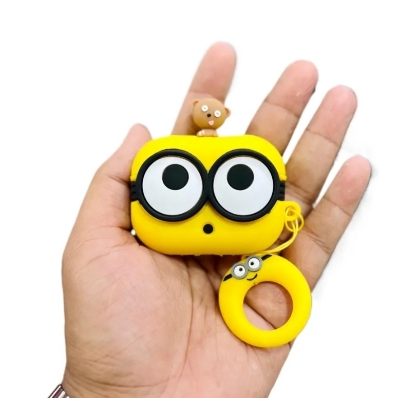 Picture of Minion Big Eyes (Only Cover) For Apple Airpods Pro and  pro 2nd Gen Premium Earbuds Protective Cover (Headphone not included) joyroom T03s Pro Headphone not included