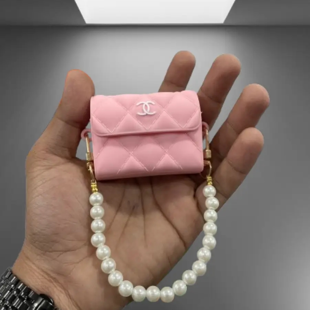 Picture of Chain Bag Pink Pro (Only Cover) For Apple Airpods Pro and  pro 2nd Gen Premium Earbuds Protective Cover (Headphone not included) joyroom T03s Pro Headphone not included