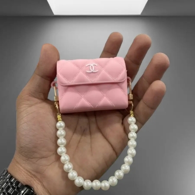 Picture of Chain Bag Pink Pro (Only Cover) For Apple Airpods Pro and  pro 2nd Gen Premium Earbuds Protective Cover (Headphone not included) joyroom T03s Pro Headphone not included