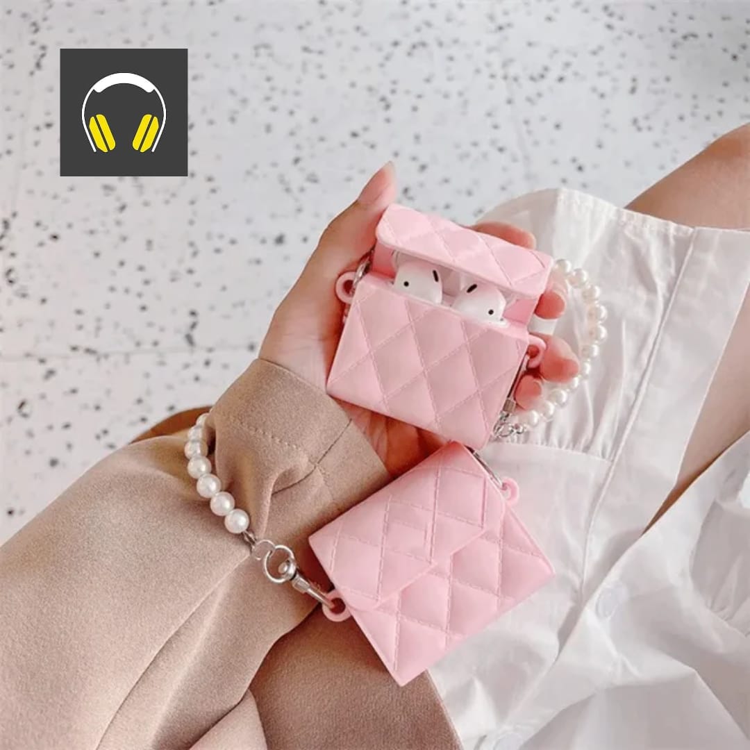 Picture of Chain Bag Pink Pro (Only Cover) For Apple Airpods Pro and  pro 2nd Gen Premium Earbuds Protective Cover (Headphone not included) joyroom T03s Pro Headphone not included