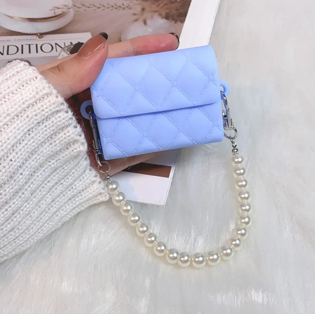 Picture of Chain Bag Blue Pro (Only Cover) For Apple Airpods Pro and  pro 2nd Gen Premium Earbuds Protective Cover (Headphone not included) joyroom T03s Pro Headphone not included