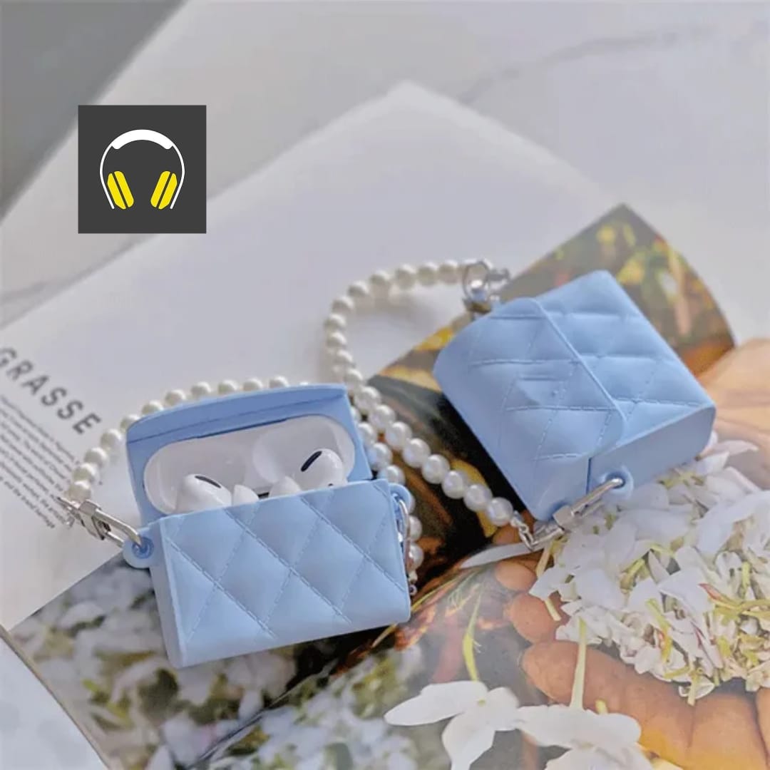 Picture of Chain Bag Blue Pro (Only Cover) For Apple Airpods Pro and  pro 2nd Gen Premium Earbuds Protective Cover (Headphone not included) joyroom T03s Pro Headphone not included