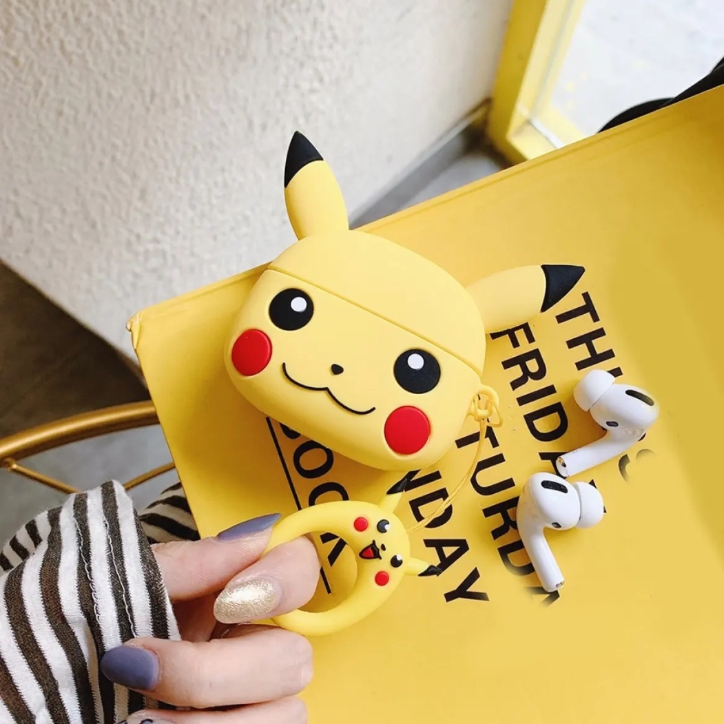 Picture of Pikachu (Only Cover) For Apple Airpods Pro and  pro 2nd Gen Premium Earbuds Protective Cover (Headphone not included) joyroom T03s Pro Headphone not included