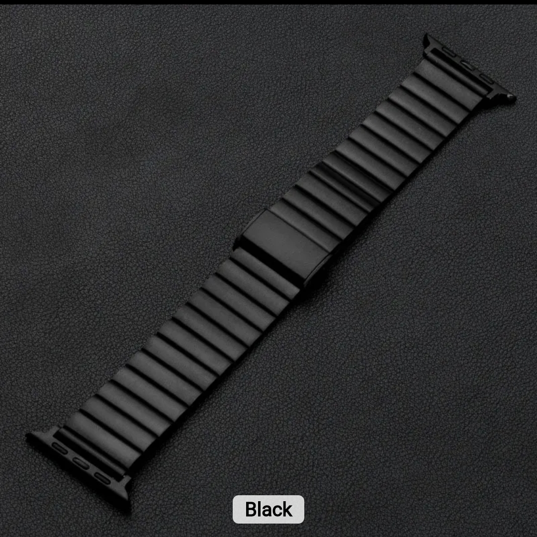 Picture of Apple Watch Premium New Stainless Steel Straps- 49mm/45mm/44mm/42mm Stainless Steel Butterfly Buckle Band For Apple Watch-Luxury Metal Straps ( Black Color ) for Watch Ultra Series 8 7 5 6 5 4