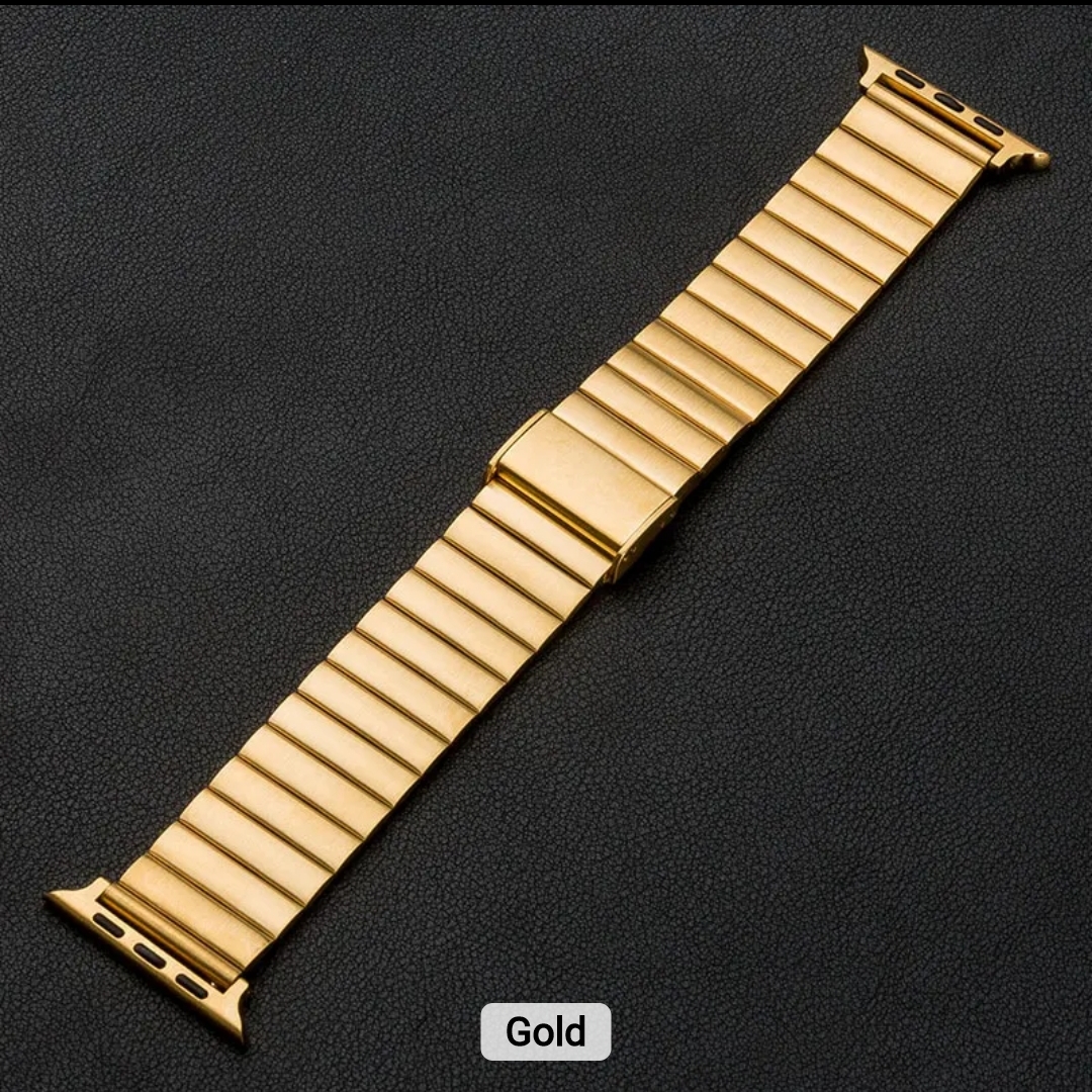 Picture of Apple Watch Premium New Stainless Steel Straps- 49mm/45mm/44mm/42mm Stainless Steel Butterfly Buckle Band For Apple Watch-Luxury Metal Straps ( Black Color ) for Watch Ultra Series 8 7 5 6 5 4
