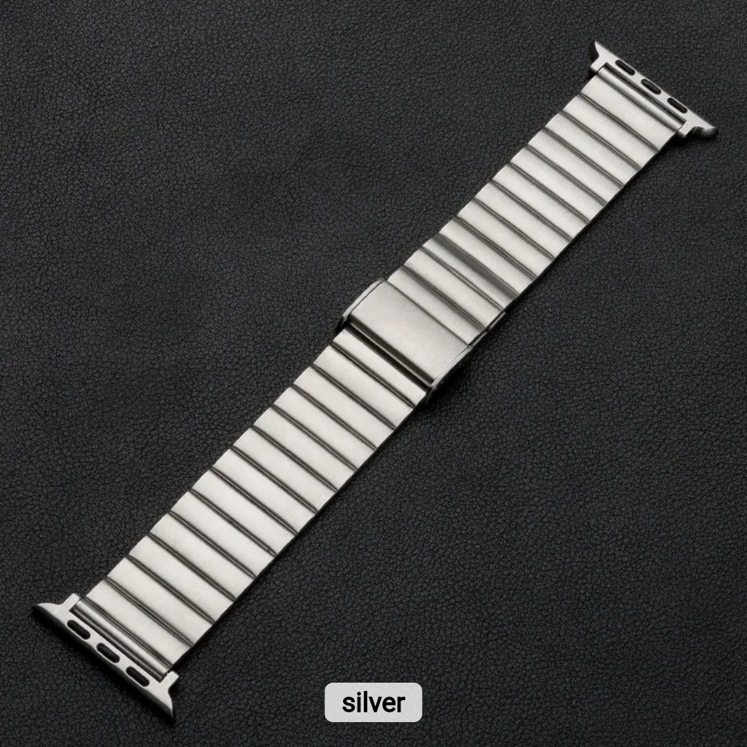 Picture of Apple Watch Premium New Stainless Steel Straps- 49mm/45mm/44mm/42mm Stainless Steel Butterfly Buckle Band For Apple Watch-Luxury Metal Straps ( Black Color ) for Watch Ultra Series 8 7 5 6 5 4
