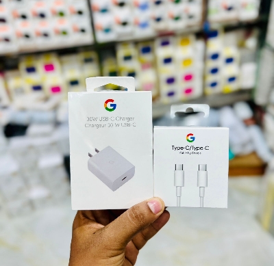 Picture of 100%  Google 30W USB-C Charger Fast Charging Pixel Phone Charger Adapter and Type C To Type-C PD Cable Compatible with Google Products and Other USB-C Devices