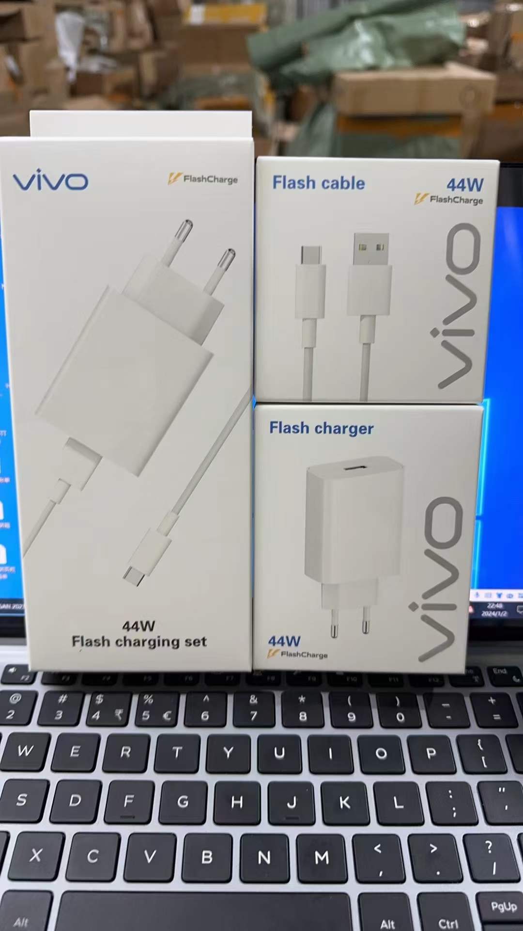 Picture of Vivo Flash Charger 44 Watt QuickCharge 4.0 44W Flash Charger Compatible with Vivo V23 V23e V25 V25e Y73 Z1x Z5 V19 V20 V20 Pro V20 SE V21 and other Smartphones