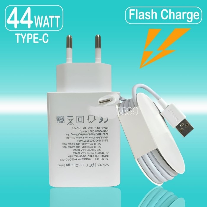 Picture of Vivo Flash Charger 44 Watt QuickCharge 4.0 44W Flash Charger Compatible with Vivo V23 V23e V25 V25e Y73 Z1x Z5 V19 V20 V20 Pro V20 SE V21 and other Smartphones