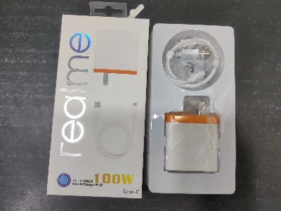 Picture of 100W SuperVOOC USB Fast Charger Adapter Compatible with Realme, OnePlus, Vivo, IQOO, Poco - Next-Level Charging Performance, Power Up in Minutes, Unbeatable Speed for Type A to C 100 Watt - White