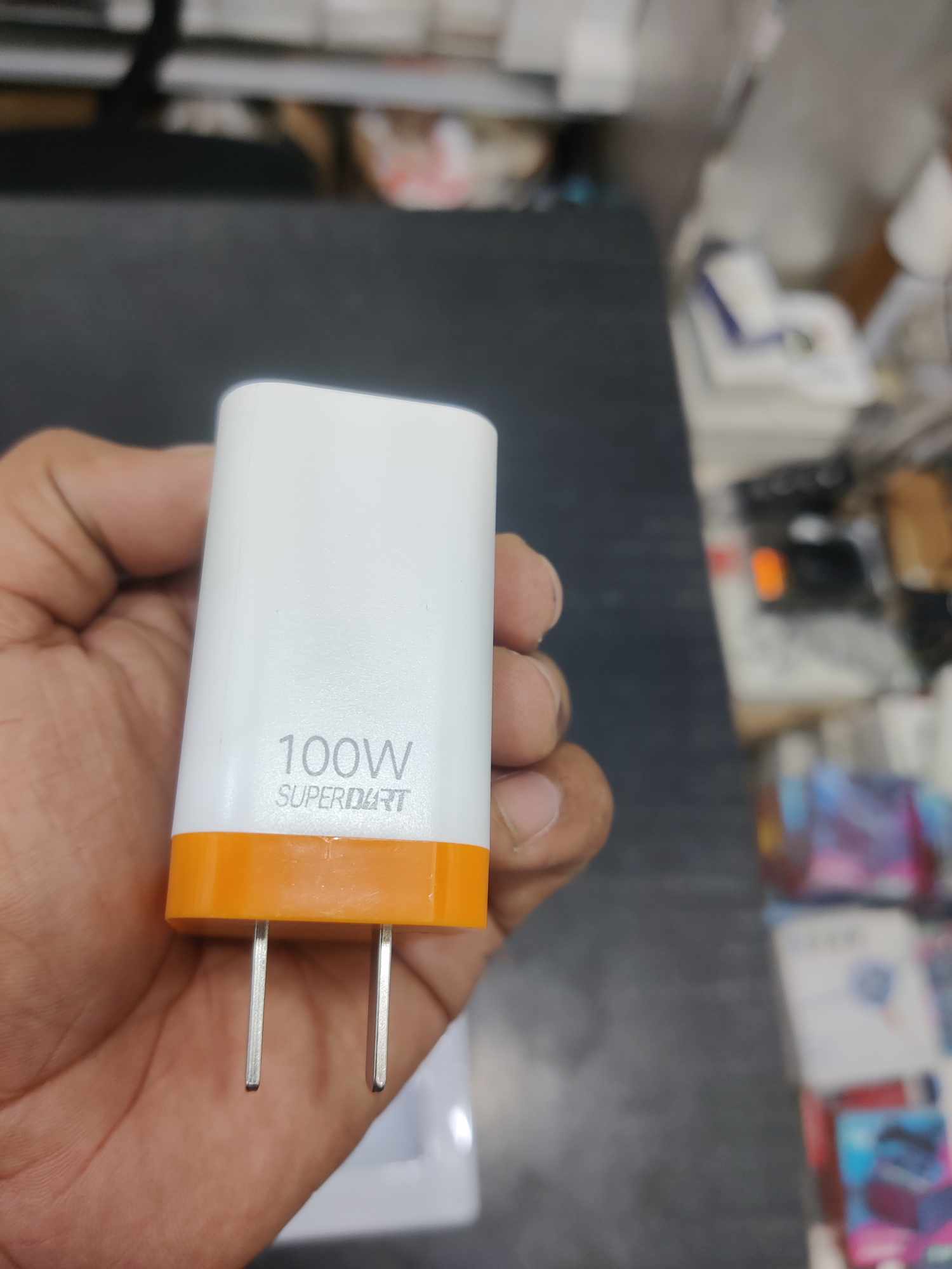 Picture of 100W SuperVOOC USB Fast Charger Adapter Compatible with Realme, OnePlus, Vivo, IQOO, Poco - Next-Level Charging Performance, Power Up in Minutes, Unbeatable Speed for Type A to C 100 Watt - White