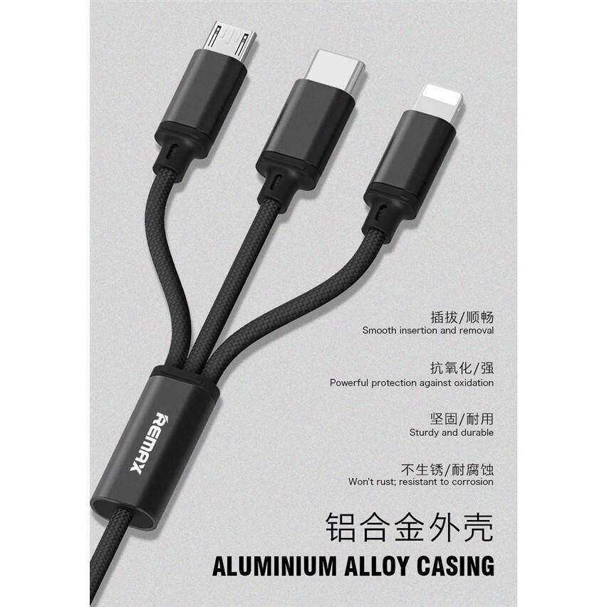 Picture of Remax Gition RC-131th 3 in 1 USB Cable Mobile Phone charging cable Remax CONCISE FASHION STYLE GITION SERIES 3in1 - Micro USB, Type-C, Lightning Charging Cable