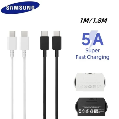 Picture of Samsung 5A Super Fast Charging USB C to Type C Cable For Galaxy S24 Ultra S23 Ultra S22 S21 Plus S20 Note 20 Note 10+ A54 A34 A24 A14 Tab S9 Ultra PD 3.0 Type C
