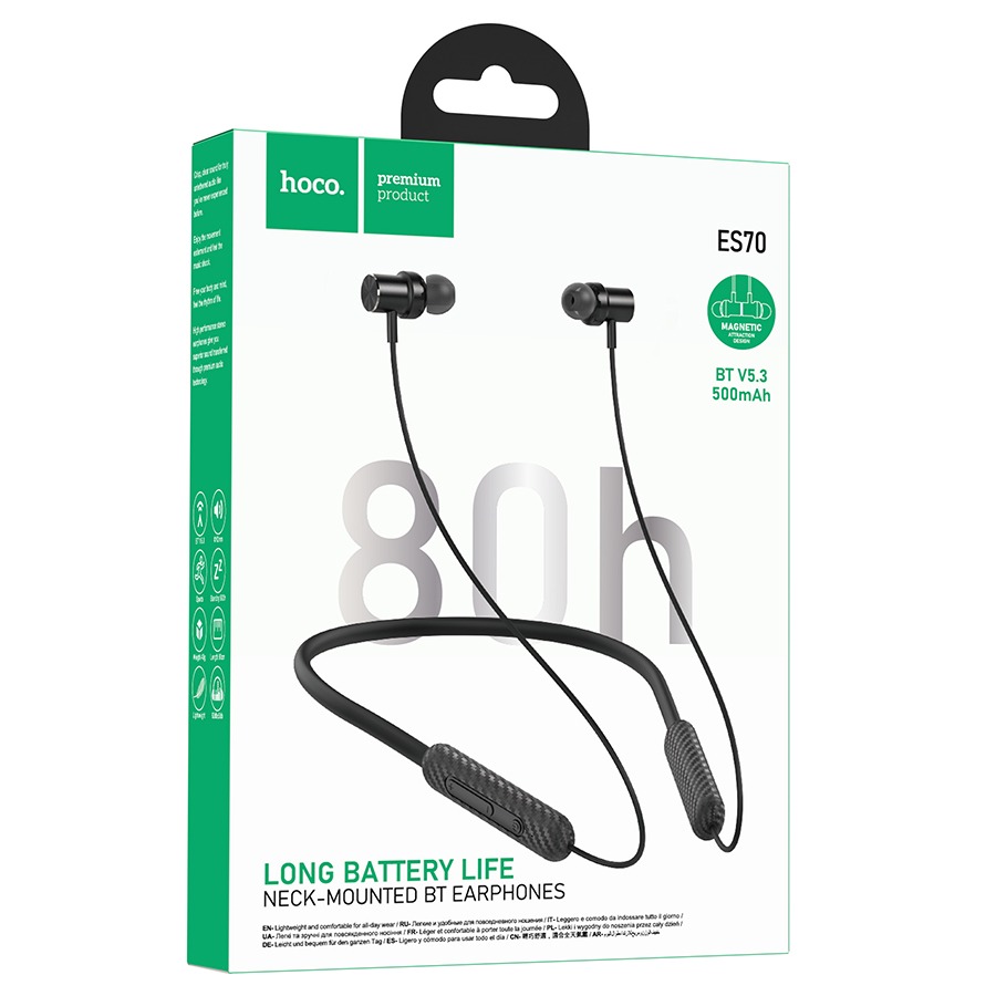 Picture of Hoco ES70 Armour Bluetooth Neckband 80hours Battery Neckband Bluetooth Headsets Earphone