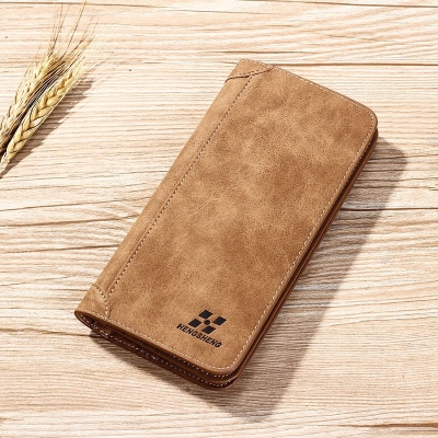 Picture of Men Wallet Vintage PU Leather Frosted Long Wallets Coin Pocket Billetera Hombre Man Purse Male ID Card Holder Money Bag