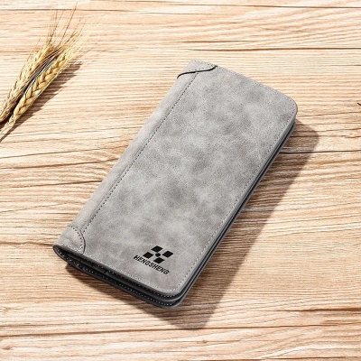 Picture of Men Wallet Vintage PU Leather Frosted Long Wallets Coin Pocket Billetera Hombre Man Purse Male ID Card Holder Money Bag