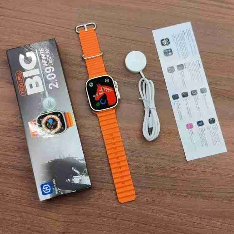 Picture of Flexifit T900 Ultra Bluetooth Calling smartwatch for Men and Women Smartwatch (Orange Strap, Free Size)