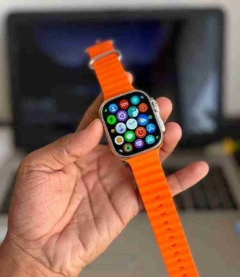 Picture of Flexifit T900 Ultra Bluetooth Calling smartwatch for Men and Women Smartwatch (Orange Strap, Free Size)