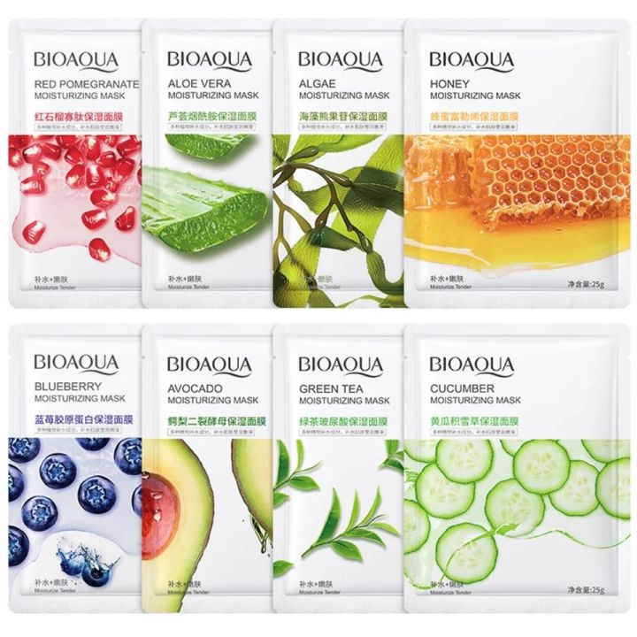 Picture of BIOAQUA Different Flavours Moisturizing Hydrating Facial Face Sheet Mask- 25g/Each