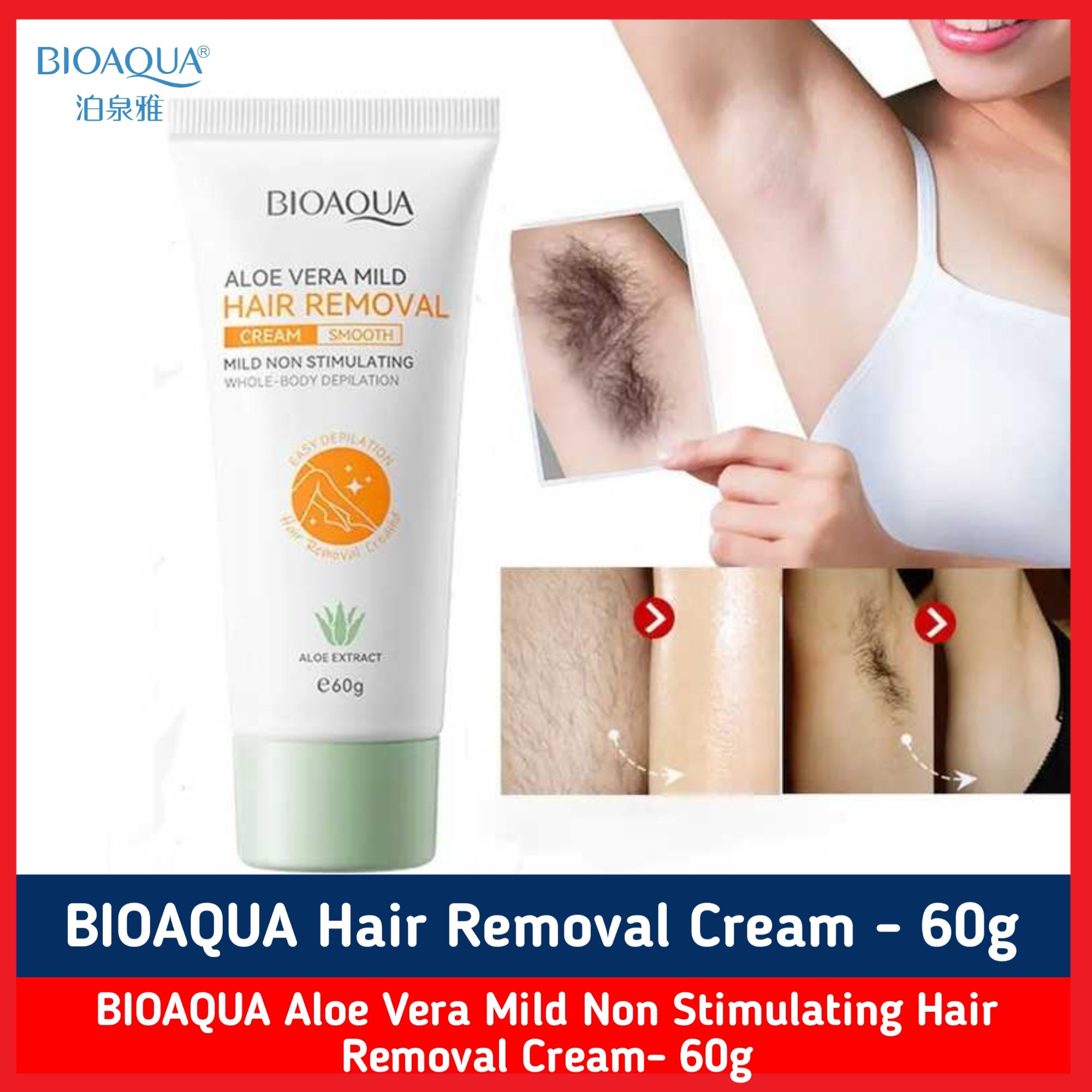 Picture of BIOAQUA Aloe Vera Mild Non Stimulating Hair Removal Cream- 60g
