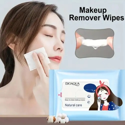 Picture of BIOAQUA Deep Clean & Refreshing Makeup Removing Cotton Puff Wipes- 25 Tab/set