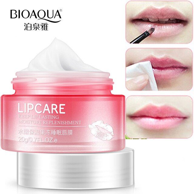 Picture of BIOAQUA Strawberry Lip Sleeping Mask Exfoliator Lips Balm 20g