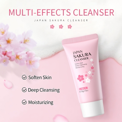 Picture of LAIKOU Japan Sakura Face Wash Foam Cleanser Soft Brush Deep Cleansing-50gm