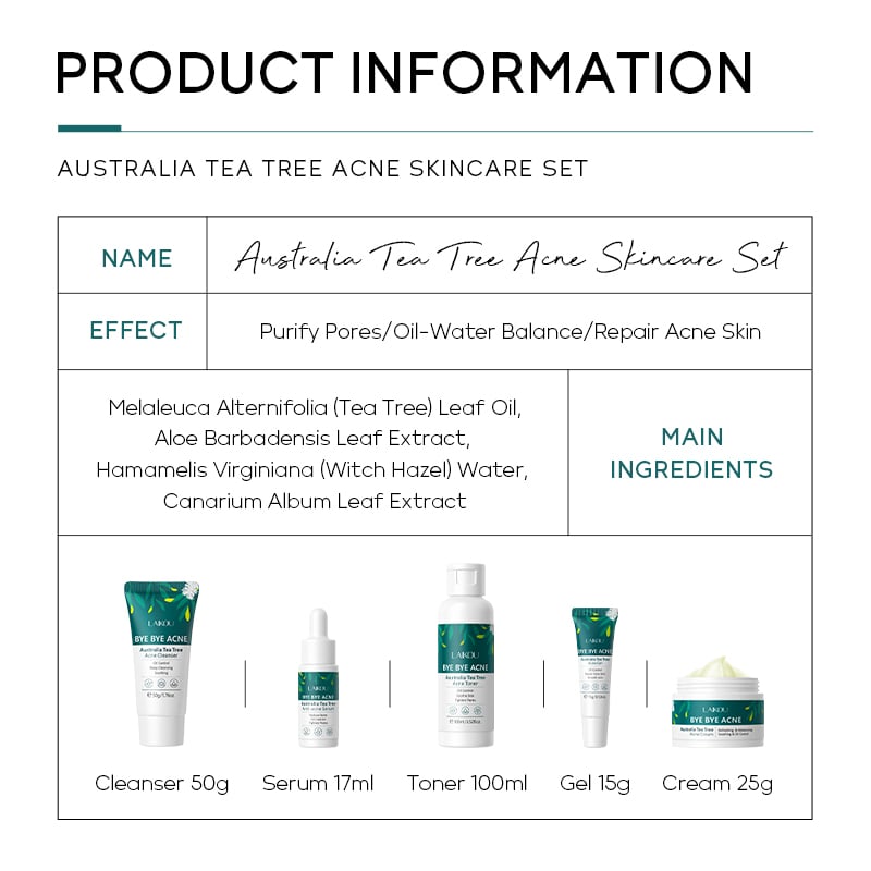 Picture of LAIKOU Remove Acne Australia Tea Tree Acne Skin care Set- 5pcs/Set