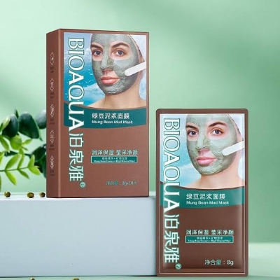 Picture of BIOAQUA Mung Bean Deep Cleansing & Moisturizing Face Mud Mask- 8gX10 Pieces