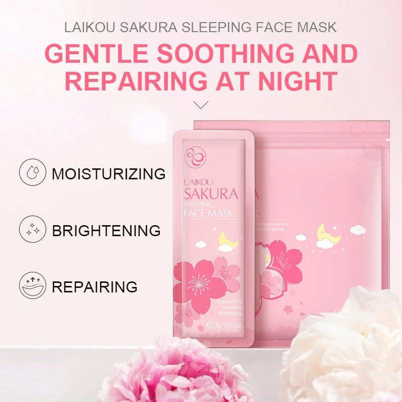 Picture of LAIKOU (Skin rejuvenation/Sakura/Seaweed/Snail/Matcha ) Sleeping Mask 5 Pcs