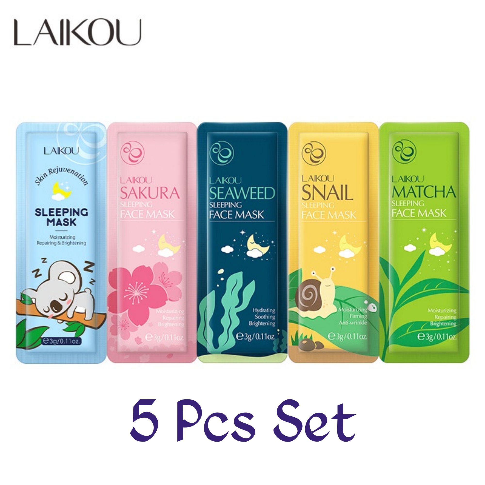 Picture of LAIKOU 5 Pcs Skin Care Moisturizing Skin Care Sleeping Mask Face Mask- 3g/Each